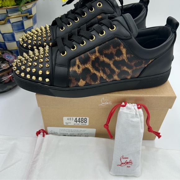 Men’s Christian Louboutin, Louis Jr spikes Orlato flat sneakers size 42 Italy - Picture 10 of 13